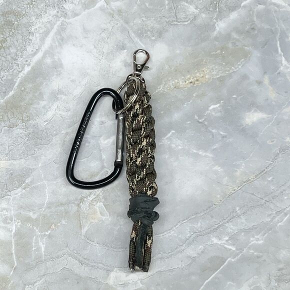 Paracord Braided Keychain Carabiner Key Ring Green Handmade Macrame Swivel Clasp - Picture 6 of 12